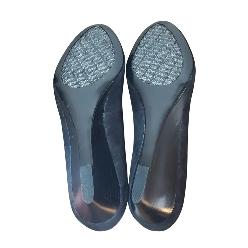 Calvin Klein Size US 9 Baylor Soft Black Suede Wedge Heel 2.5